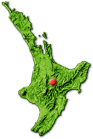 North Island map showing Taupo